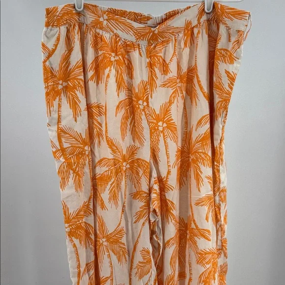 Future Collective with Alani Noelle Women's Wide Leg Relaxed Palm Tree linen 1X - Picture 7 of 13